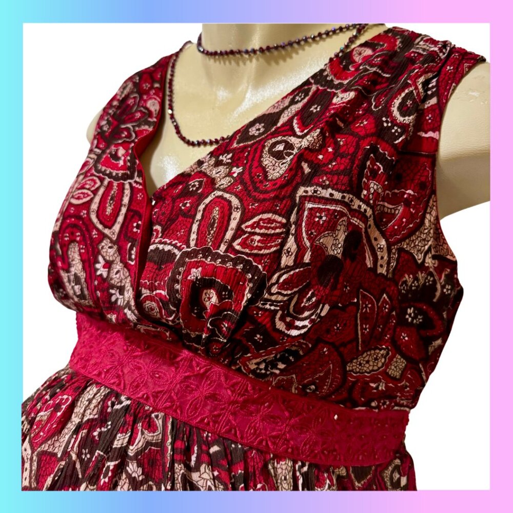 MIMI MATERNITY BURGANDY SLEEVELESS DRESS SIZE MEDIUM